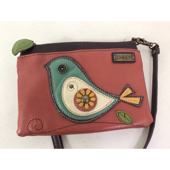 Chala Brown Crossbody Purse Blue Bird - Picture 3 of 7